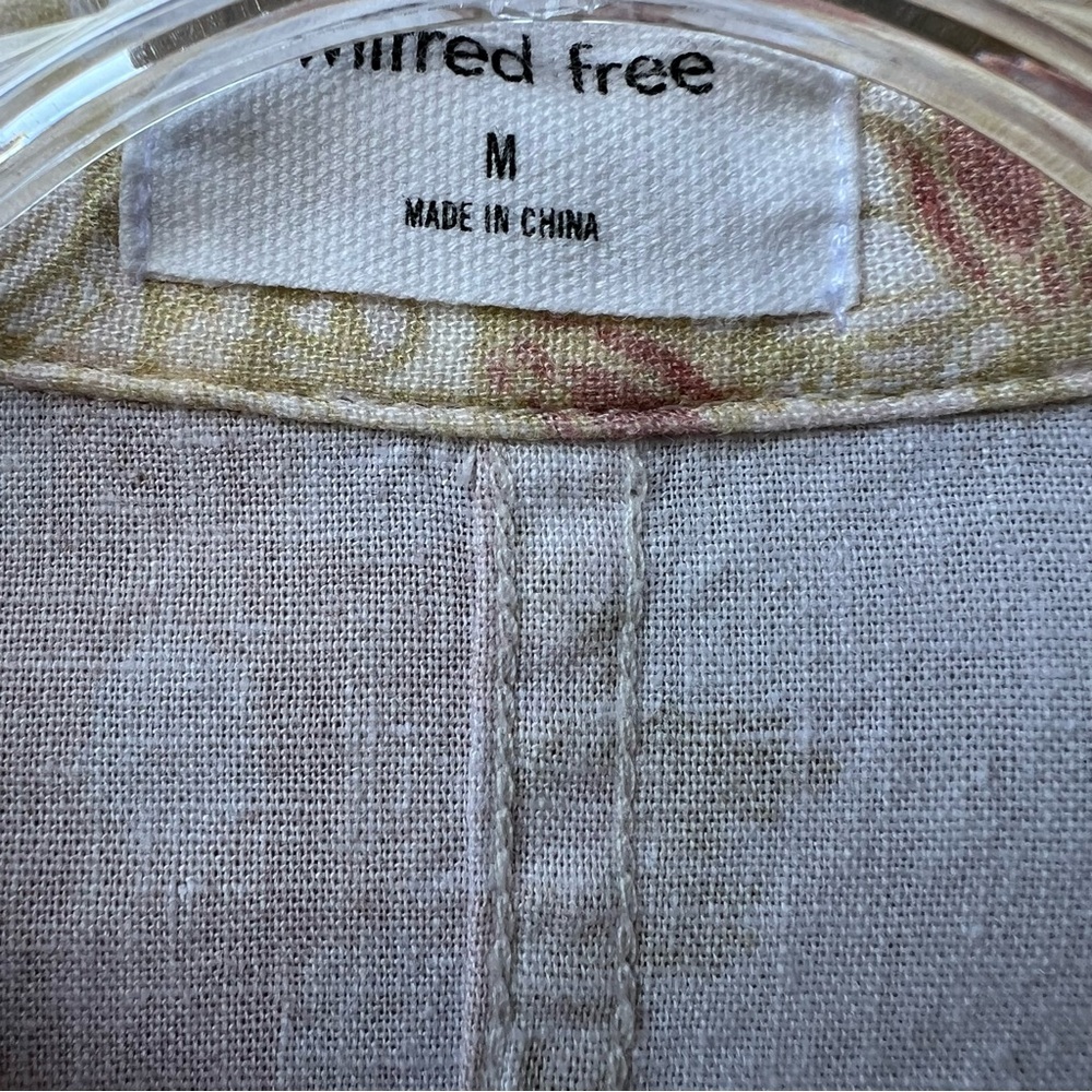 Wilfred Free Aritzia Boyfriend Linen Patchwork Shirt - Picture 3 of 5